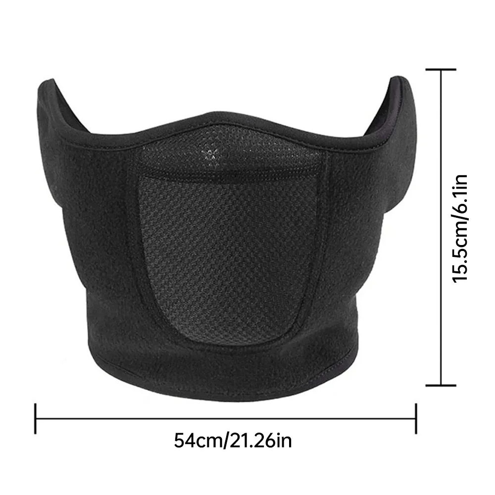 Winter Motorcycle Warm Mask Windproof Fleece Half Face Mask Outdoor Camping Fishing Running Cycling Face Cover Ear Protection