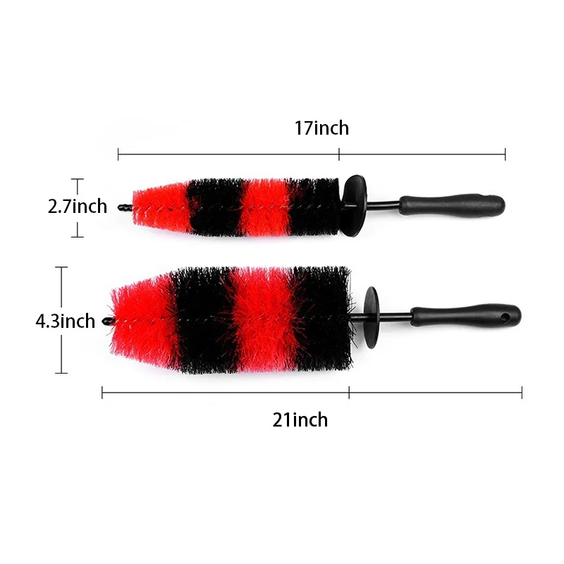 Tire Brush Set Car Detail Kit 19 Inch Long Soft Brush Bristles Wheel Brush Detail Brush Internal and External Cleaning Brush image 6