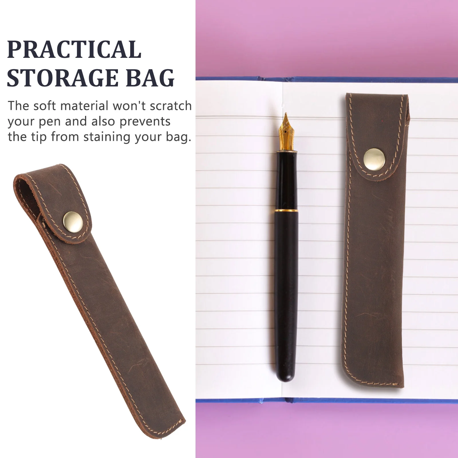 Fountain Pen Pencil Case Pocket Holder Sleeve Portable Bag Pouch for Single Storage