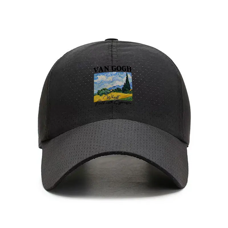 Van Gogh Wheat Field With Cypresses Quick Dry Baseball Cap For Art Lovers