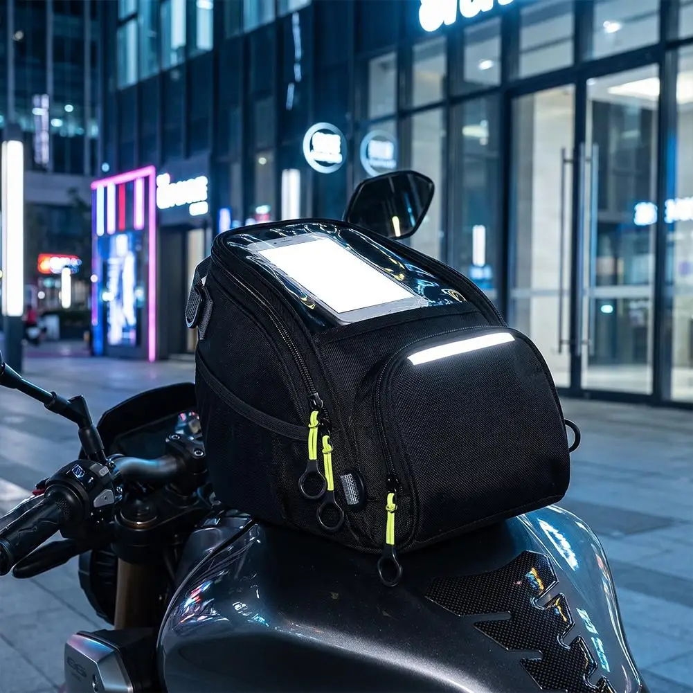 Motorcycle Fuel Tank Strap Bag Waterproof Touchscreen Phone Pouch Navigation Riding Travel Portable Motorcyclists Must-Have