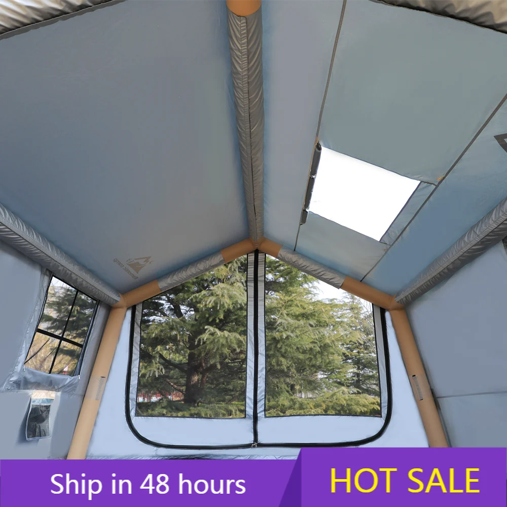 

Large Outdoor Family Tent for Camping Waterproof Oxford Canvas with Air Cotton Glamping Inflatable Feature