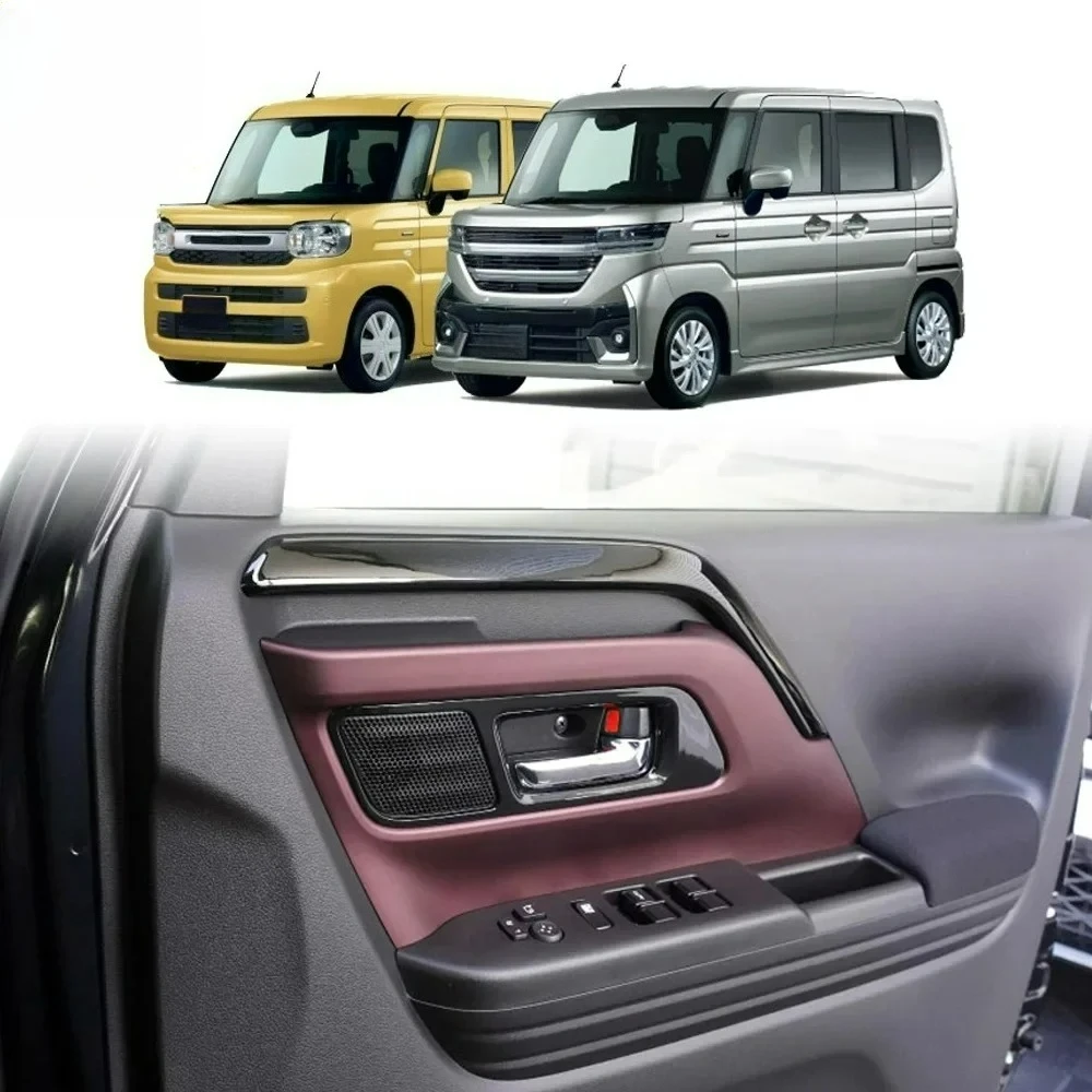 For Suzuki Spacia Custom MK54S MK94S 2024 2025 ABS Front Inner Door Handle Cover Catch Bowl Trim Insert Bezel Frame Garnish