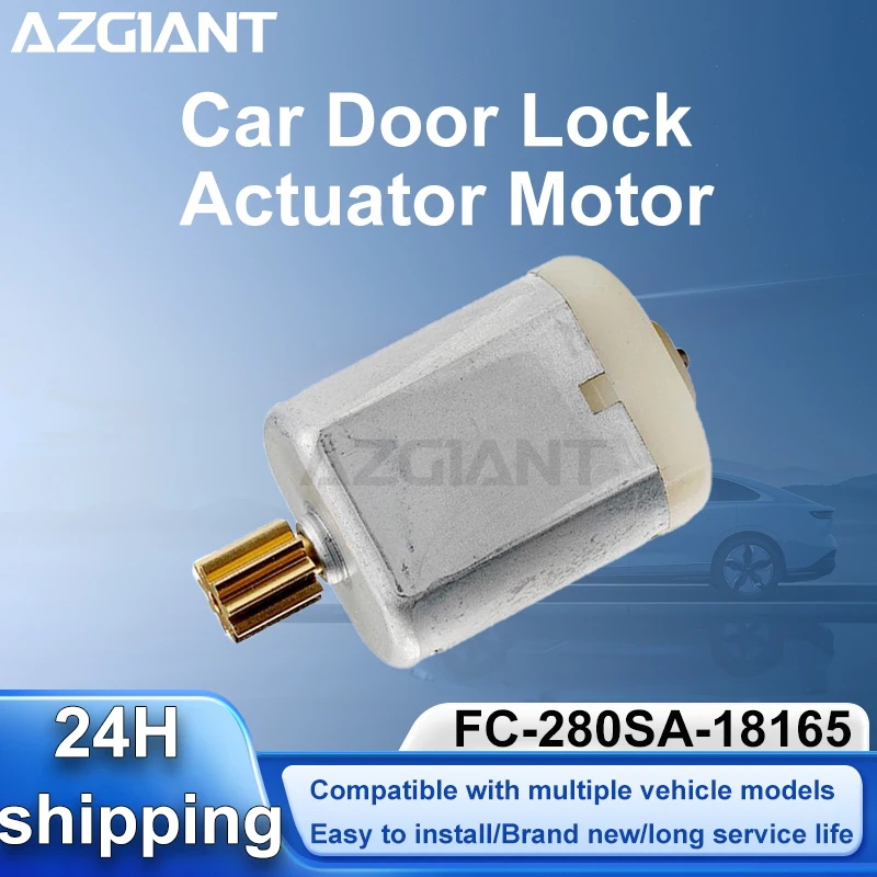 Motor actuador de cerradura de puerta de coche AZGIANT de 9 dientes FC-280SA-18165 para Fiat Palio/Ducato/Citroën Relay BOXER, piezas de coche con tornillo sin fin metálico