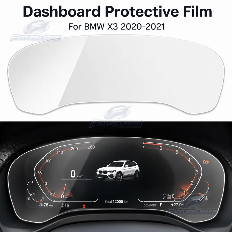 2020-2021 For BMW X3 Dashboard Protective Film, Transparent TPU Speedometer Cover, Interior Modification Car Decoration