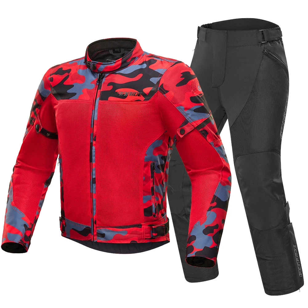 

Breathable Motorcycle Jacket Man Summer Motocross Riding Clothing Protection Motorbike Pants With Protective Gear CE Protection