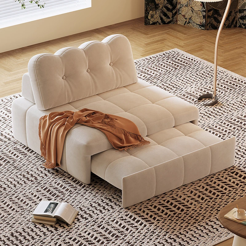 

Dresser Beige European Sofas Bed Sleep Accent Adult Modern Designer Floor Chaise Couch Living Room Single Divano Letto Furniture