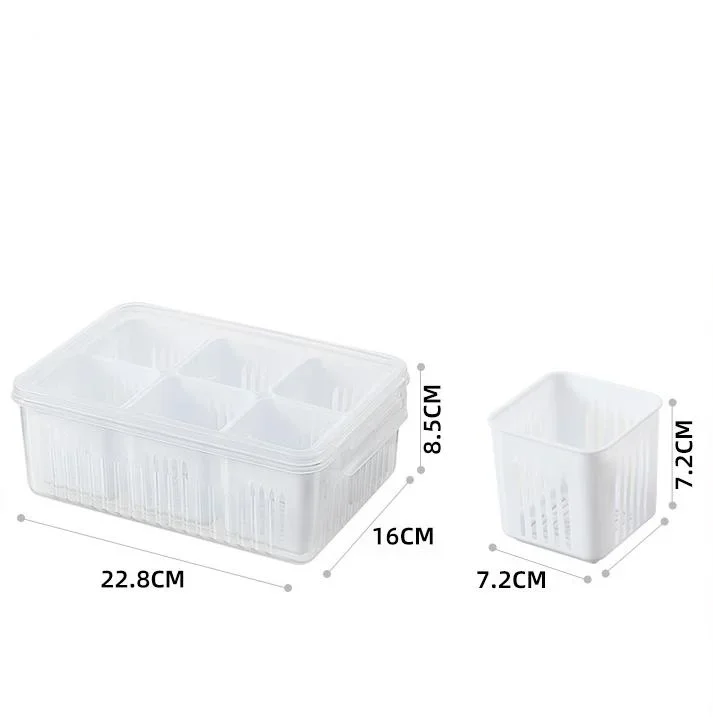 Kitchen Transparent Drain Water Conghua Storage Box Household Refrigerator Onion Ginger Minced Garlic Square Fresh-keeping Box