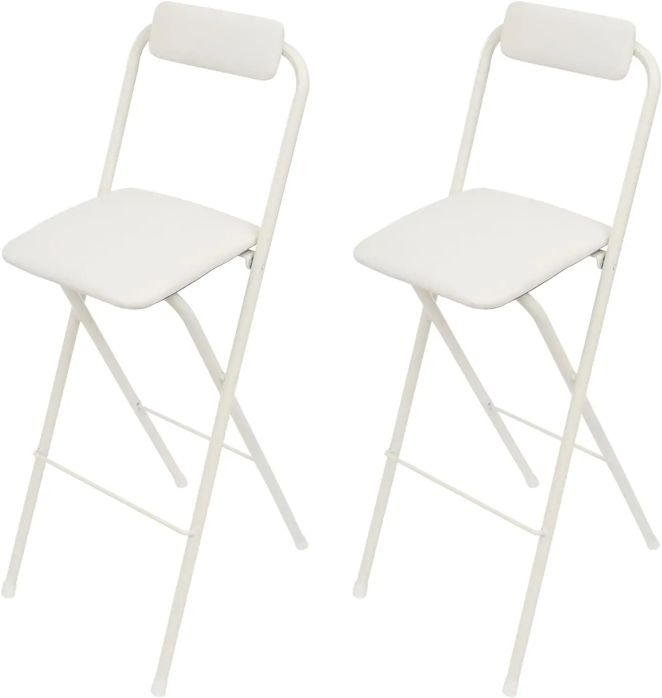 Folding Bar Stool, 2 Pcs 29.53-Inch Tall Stool With Backrest Portable Bar Chair With Cushioned Padded For Kitchen Dining Room