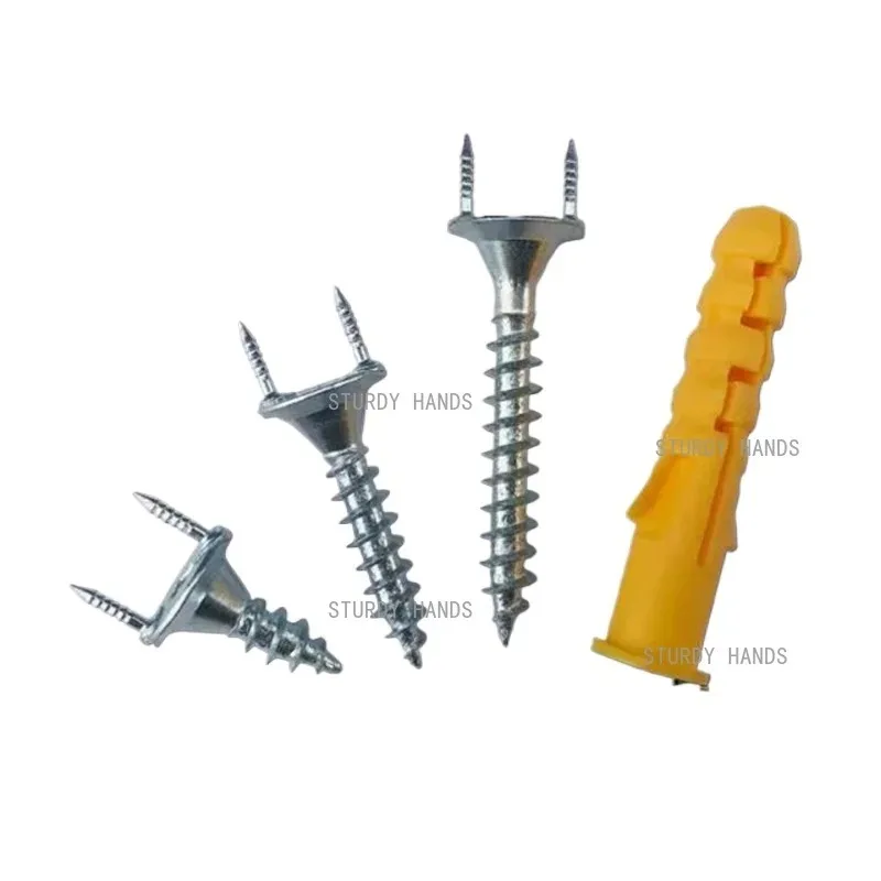 100pcs Seamless Self-tapping Nails Solid Wood Baseboard Seamless Nails Foot Line Special Security Screws Double-Headed Screw