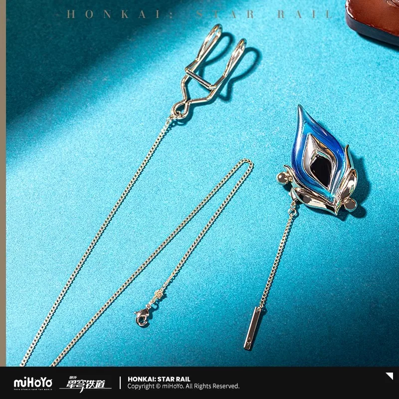 [Genuine] miHoYo Game Honkai Star Rail Aventurine Theme Series Brooch Metal Pendant Anime Costume Accessory Cosplay Xmas Gifts