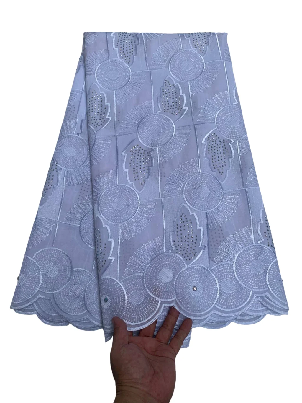 

2025 белая африканская хлопковая кружевная ткань высокого качества, швейцарская вуаль, кружево с камнями, нигерийская хлопковая кружевная ткань для женских платьев WF