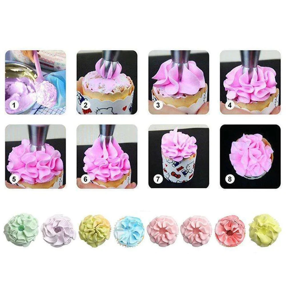 22pcs Russian Icing Piping Pastry Nozzle Set Stainless Steel Cake Decorative Tool For Cakes Flower Cream Nozzle Kitchen Gadgets