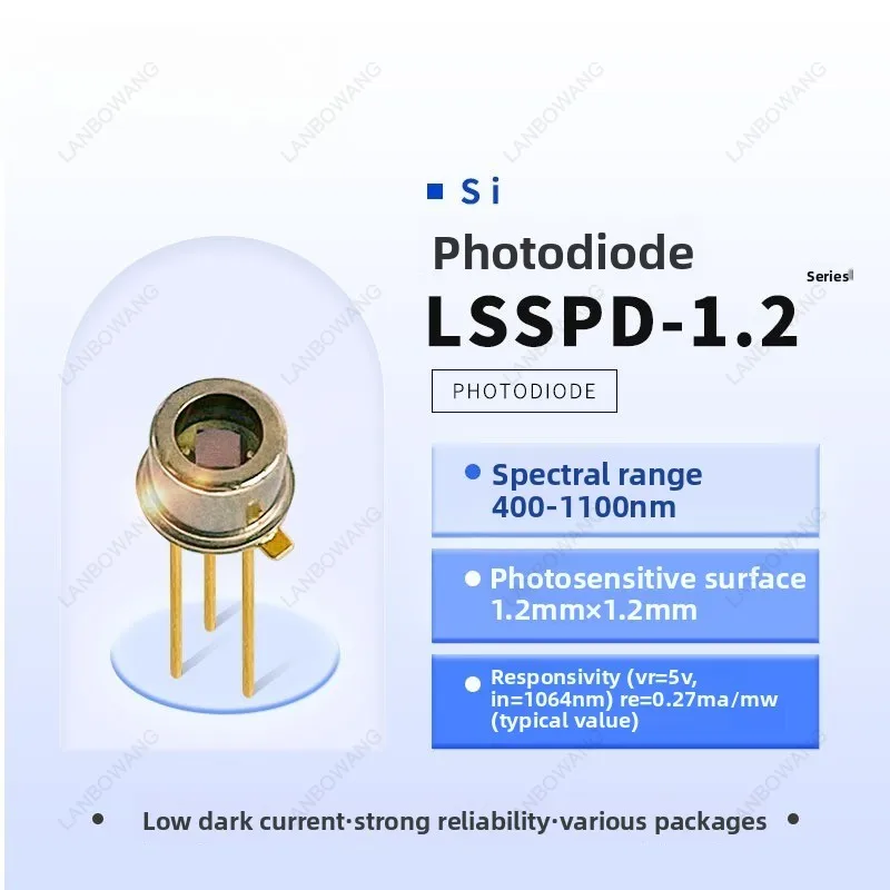 1.2mm Silicon PIN Photodiode Detector 400-1100nm Wide Spectrum Optical Sensor