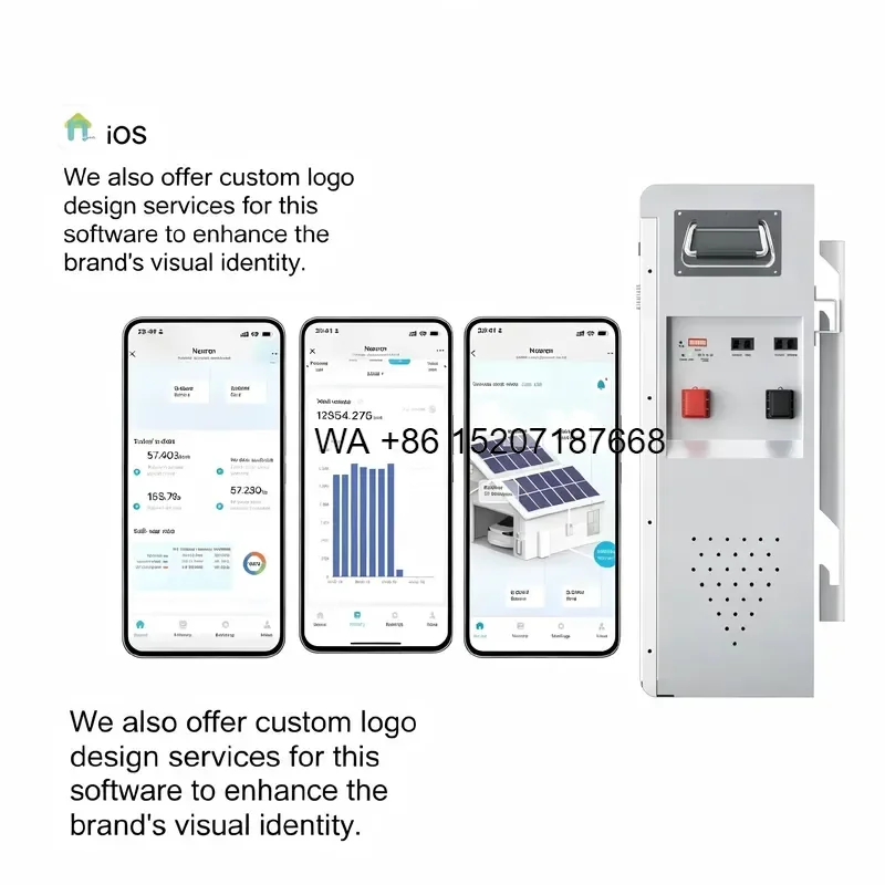 Wmwmnu 5KWh Solar Battery Pack with Intelligent LCD Display BMS Protection Supports Parallel Connection Off Grid Solar Energy