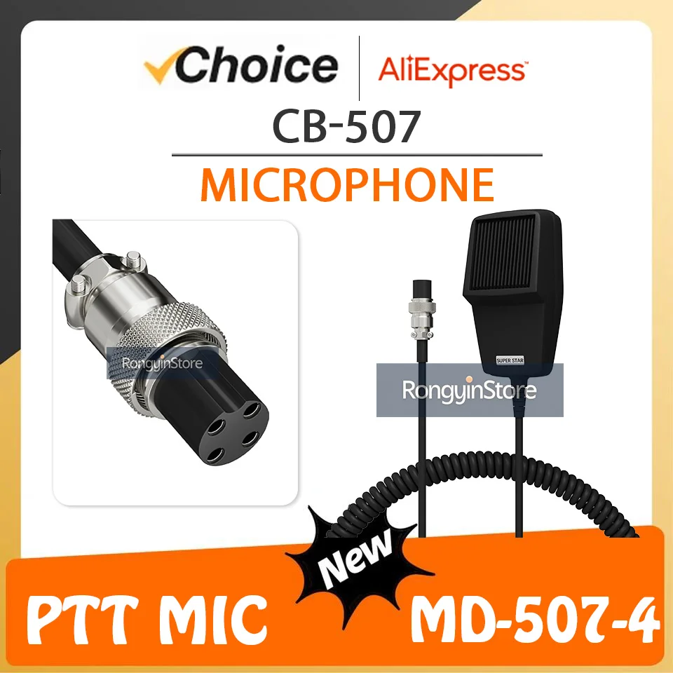CB-507 4 Pin Microphone Connector Mobile Radio Speaker For Cobra PR240 PR245 PR350 Uniden Galaxy Car CB Two Way Radies with 29NW