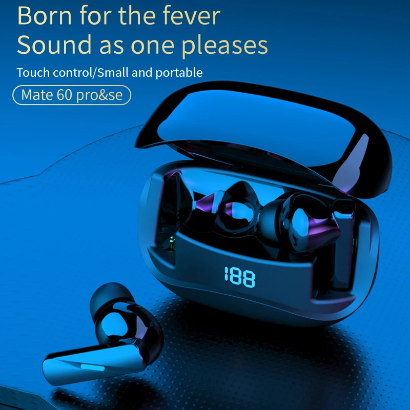 Auriculares inalámbricos TWS Mate 60 con Bluetooth, auriculares estéreo de música HIFI con micrófono y Control táctil, auriculares ANC para iPhone xiaomo