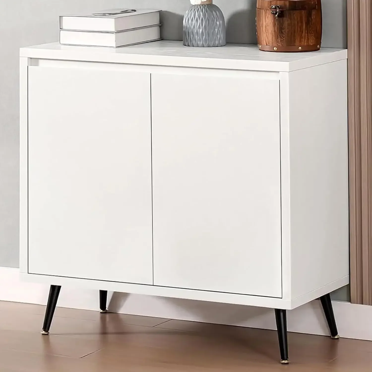 

Sideboard Cabinet, 2-Door Decorative Storage Cabinet, Modern Freestanding Cabinet, Sideboard with Metal Legs, Living Room