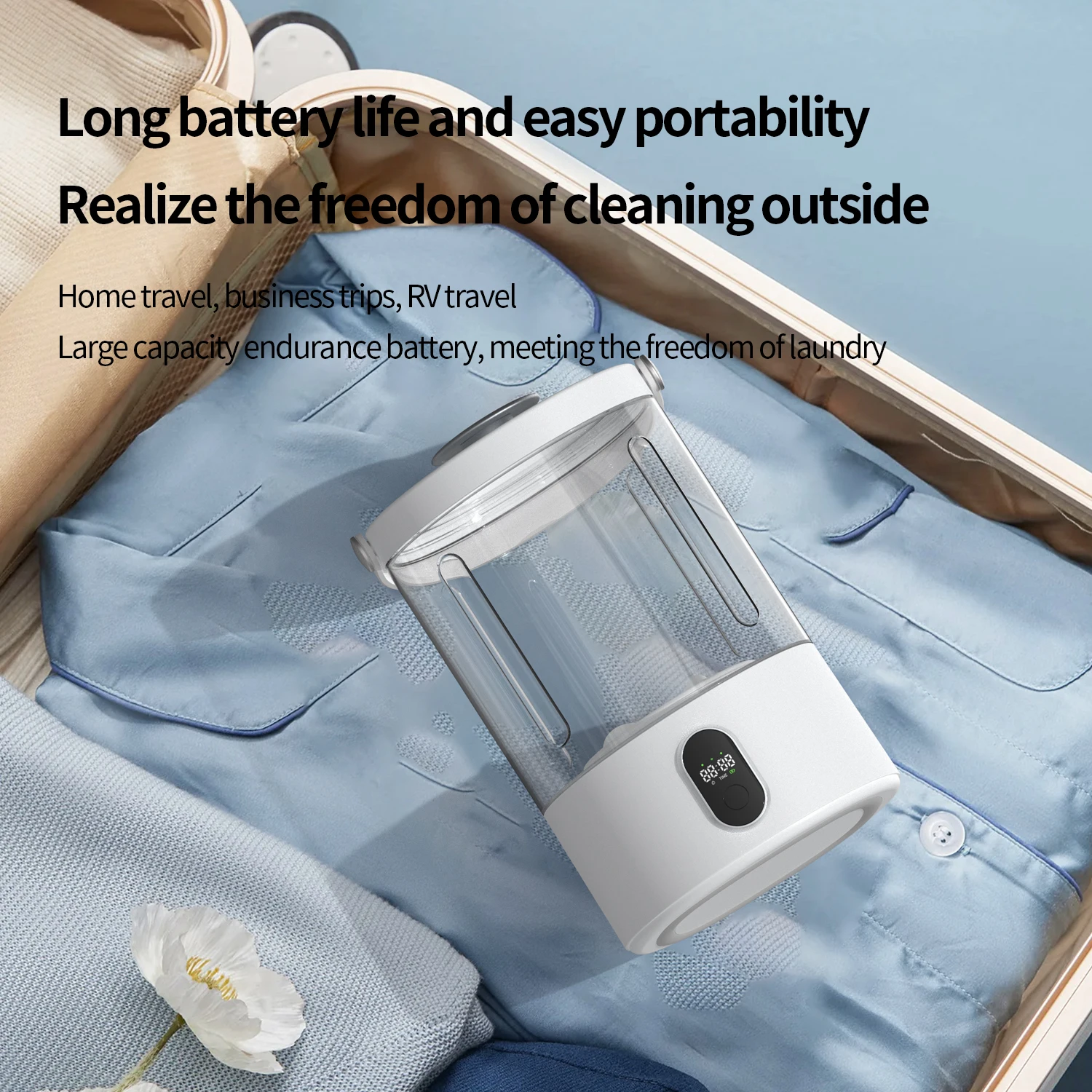 Hxtc88 الجوارب الملابس الداخلية ملابس الطفل ينظف بعمق 4000mAh Usb قابلة للشحن الغسيل الصغيرة غسالة صغيرة غسالة محمولة