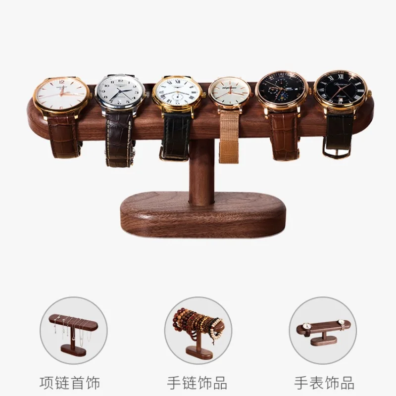 حامل ساعة من الخشب الصلب، رف تخزين زخرفة إبداعية راقية، رف عرض قلادة سوار الساعة