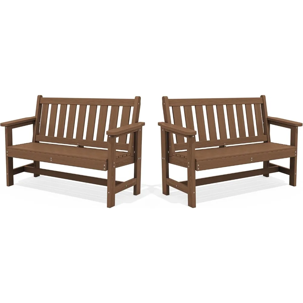 

"Durable Weather-Resistant HDPE 2-Seater Garden Bench with 660 lbs Capacity for Patio Use"