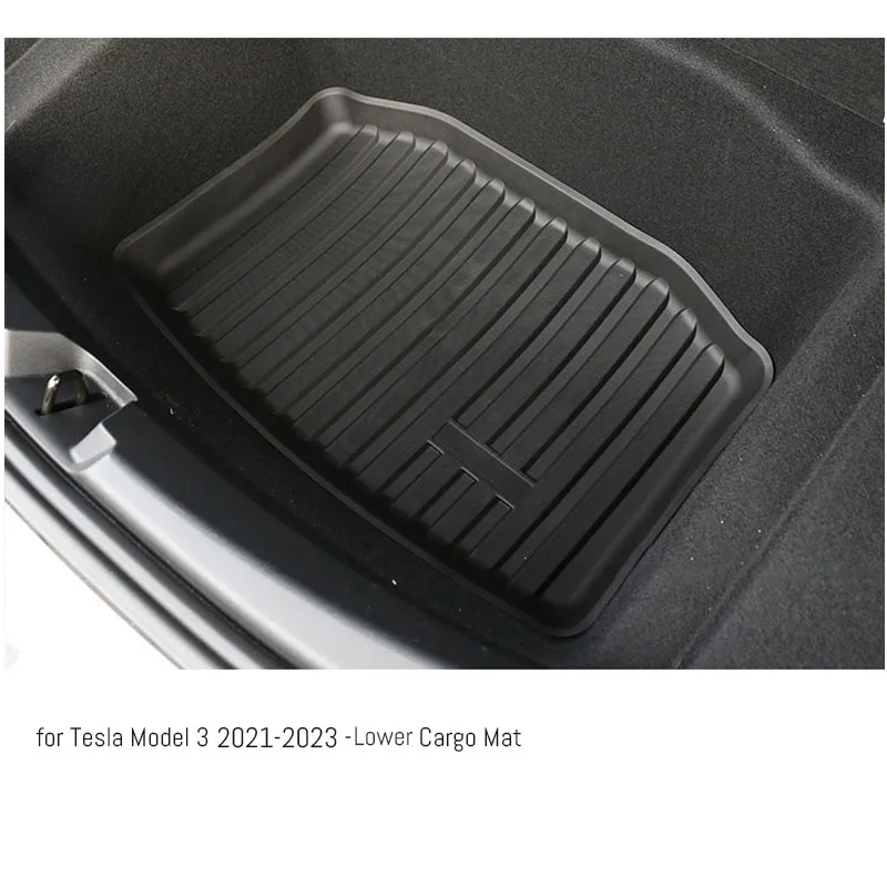 For Tesla Model Y/3 front Cargo Liner + Lower Boot Carpet Protector Thicken Flexi TPE Trunk Mats