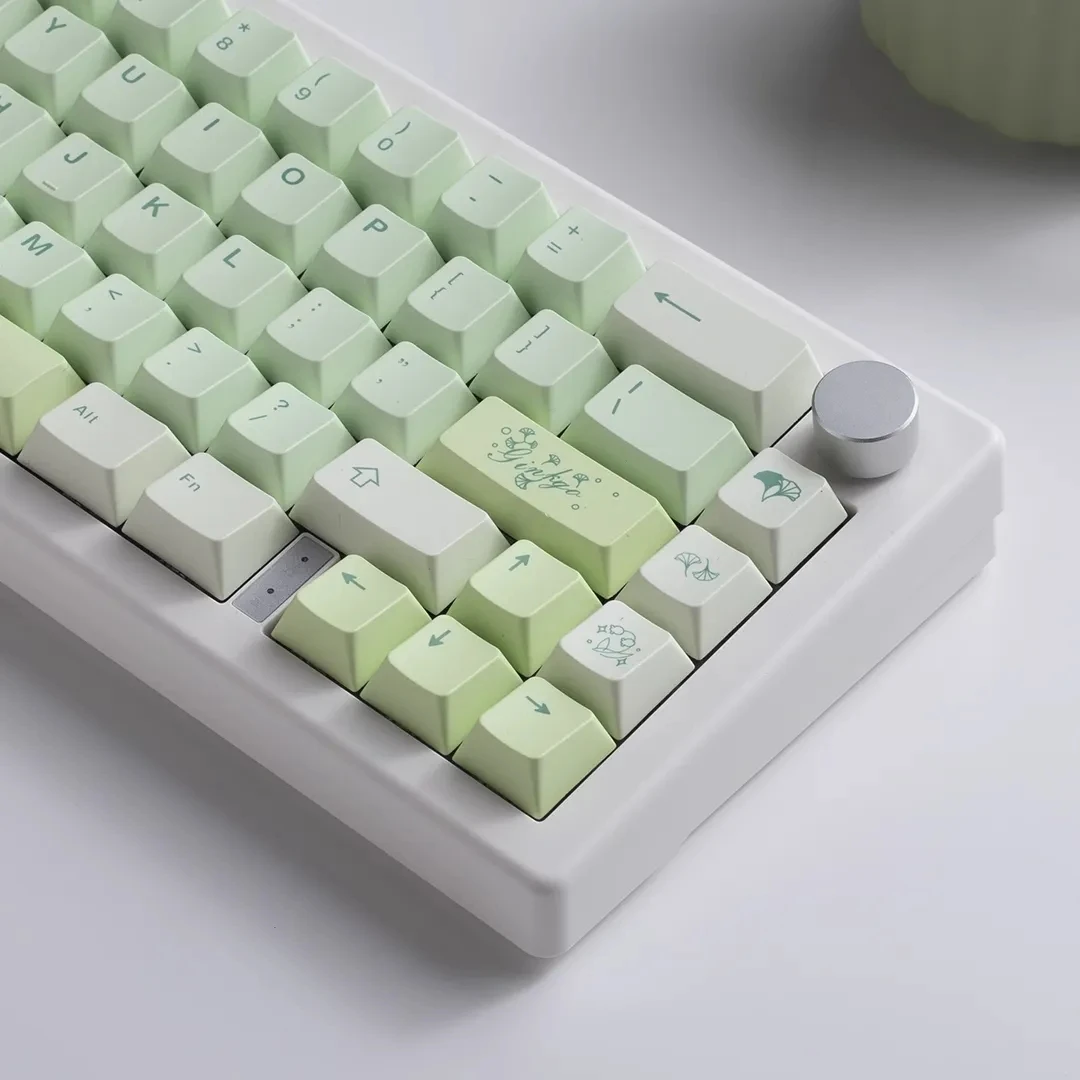 Imagem -03 - Keycap Teclado Mecânico Verde Sublimação Térmica Altura Cereja Material Pbt Faça Você Mesmo Gamer Acessórios 130 Chaves