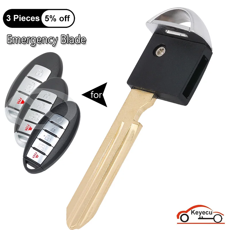 KEYECU Uncut Insert Emergency Key Blade for Nissan/ INFINITI Micra Juke Sentra Patrol Note Navara Tiida Frontier Maxima Murano