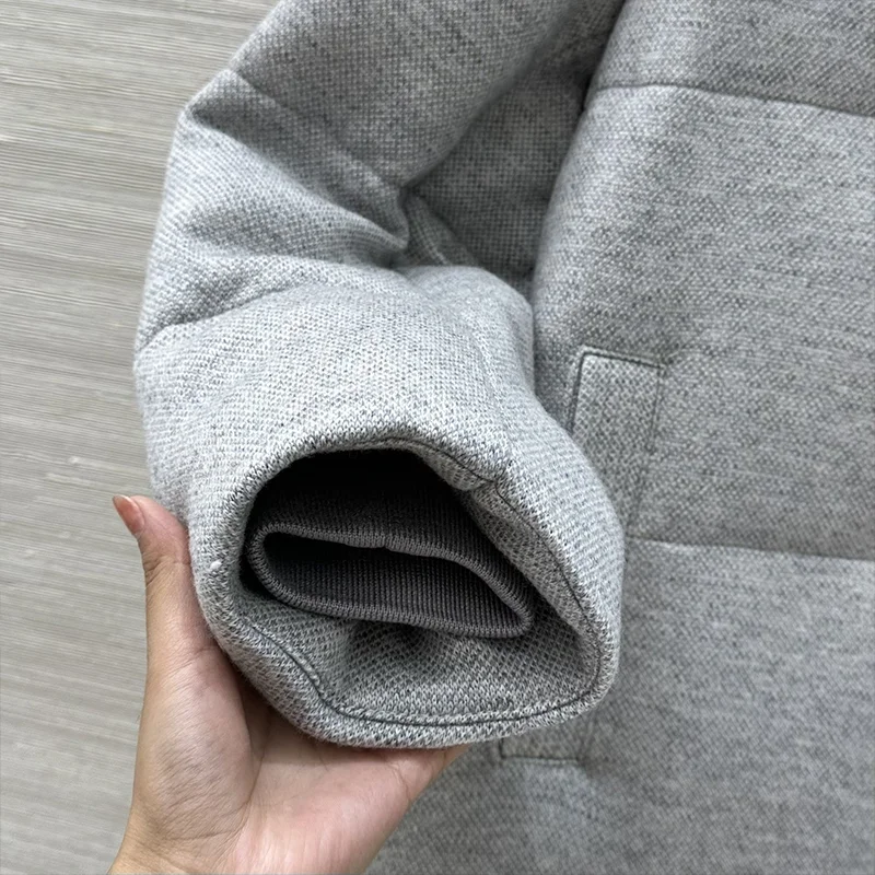 여성용 패치워크 니트 후드가 있는 고품질 모피 및 다운 재킷, 이중 지퍼, 겨울 코트 여성 의류 251218108