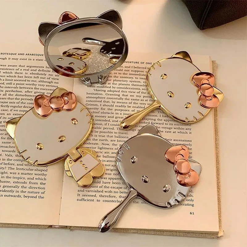 

Cartoon Hellokitty Series Cute Mini Handheld Foldable Mirror Portable Exquisite Household Travel Makeup Mirror Peripheral Gifts