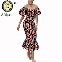 2026 African Dresses for Women Dashiki Bazin Riche Private Custom Spring&autumn Pure Cotton Ankara Print Midi Dress S1825061