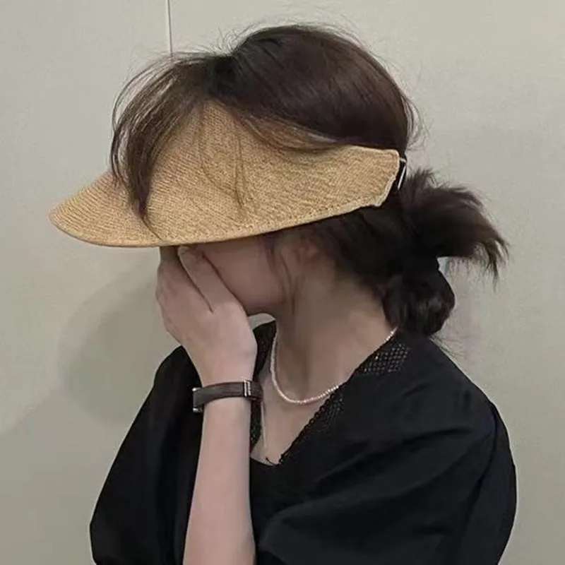 

Women's Straw Bucket Hat Summer Sunscreen Fishermen Cap Female Foldable Panama Sun Protection Hat Outdoor Camping Travel Sun Hat