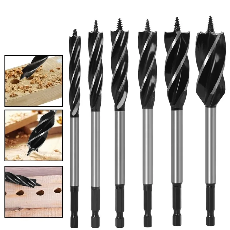 10-35MM Four-slot Four-blade Drill Woodworking Tools High Speed Steel Twist Drill Bits Drill Bit Wood Door Lock Hole Opener Saw