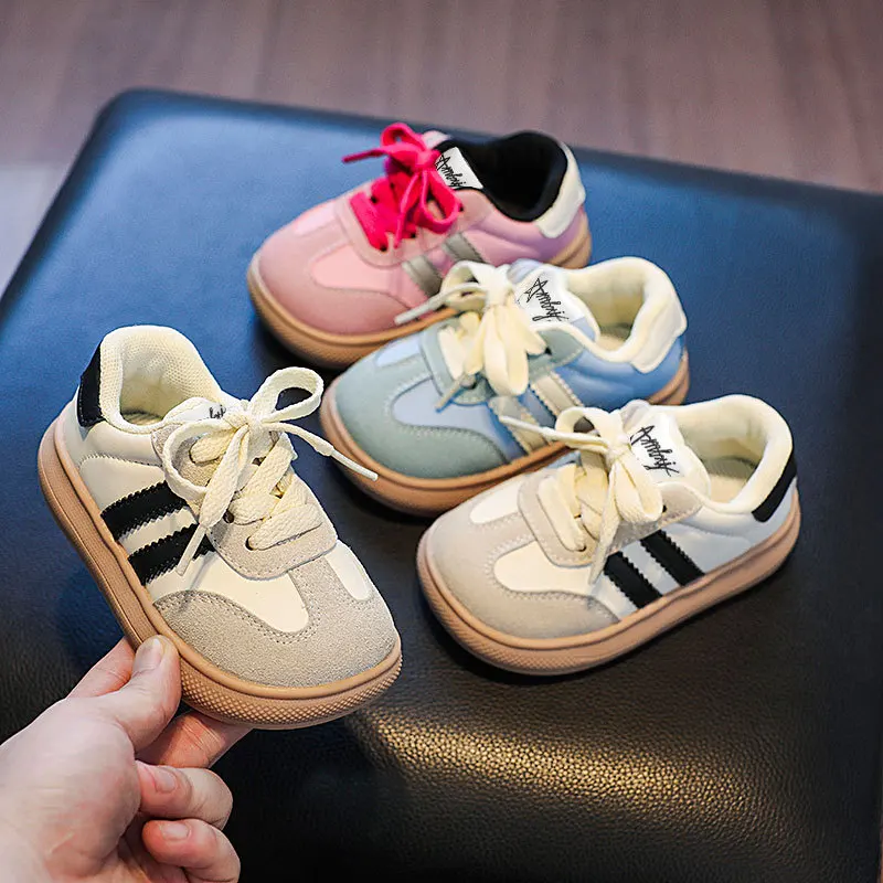 

Children's Board Shoes Four Seasons Models Gold Casual Boys Girls De Training Shoes Pink Soft Kid Baby Sneakers