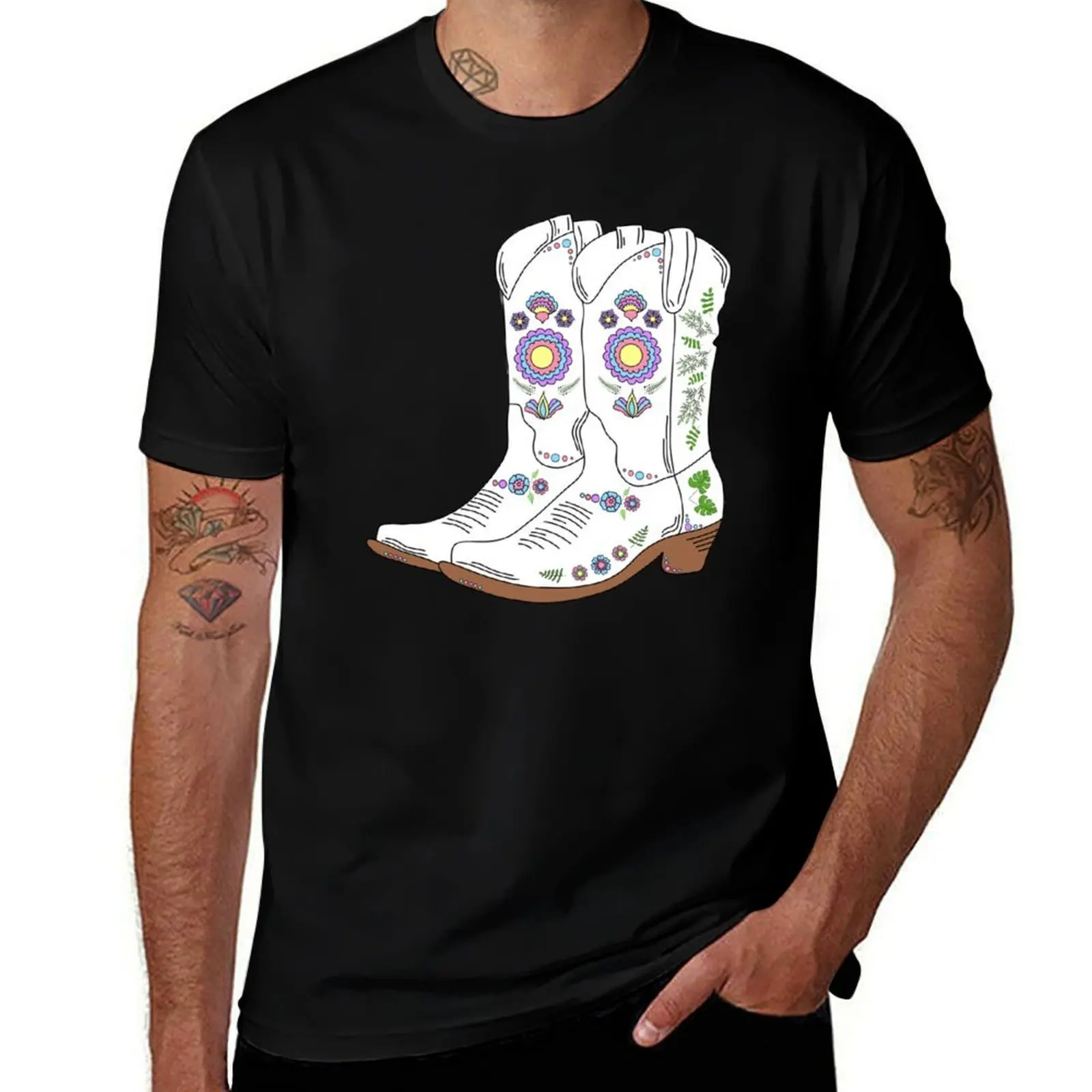 

Copy of Grey Cowgirl Boots T-Shirt summer top oversized vintage anime shirt plain t shirts men