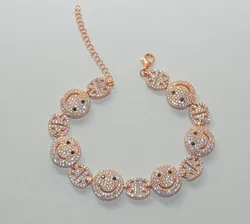 Rose Gold/gold Color Circles Bracelet & Bangles for Woman micro pave cz Paved Double Layer Round Female gold color Bracelets