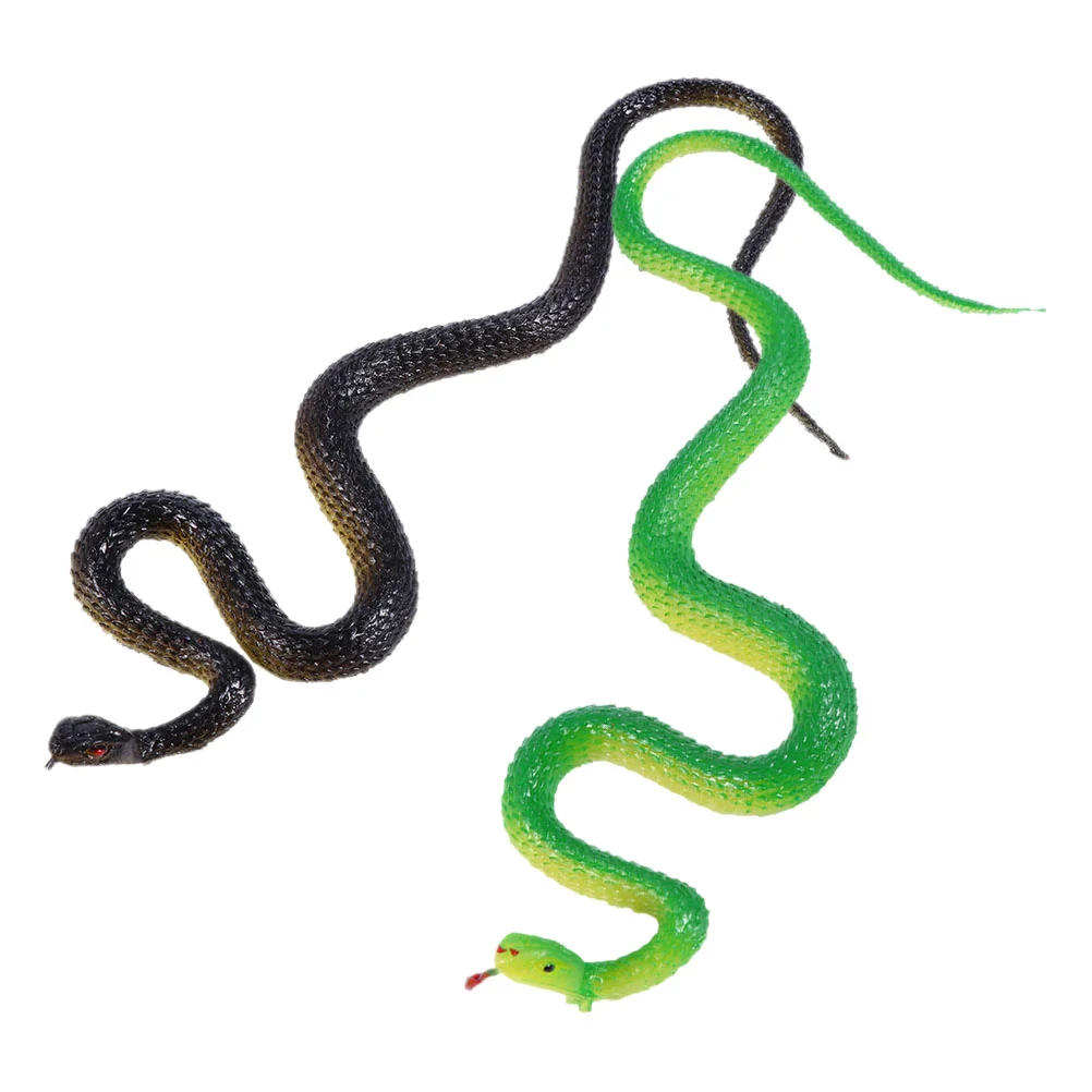 

2 Pcs Artificial Snake Models Decoration Simulation Miniature Statue Elastic Plastic Realistic Figure