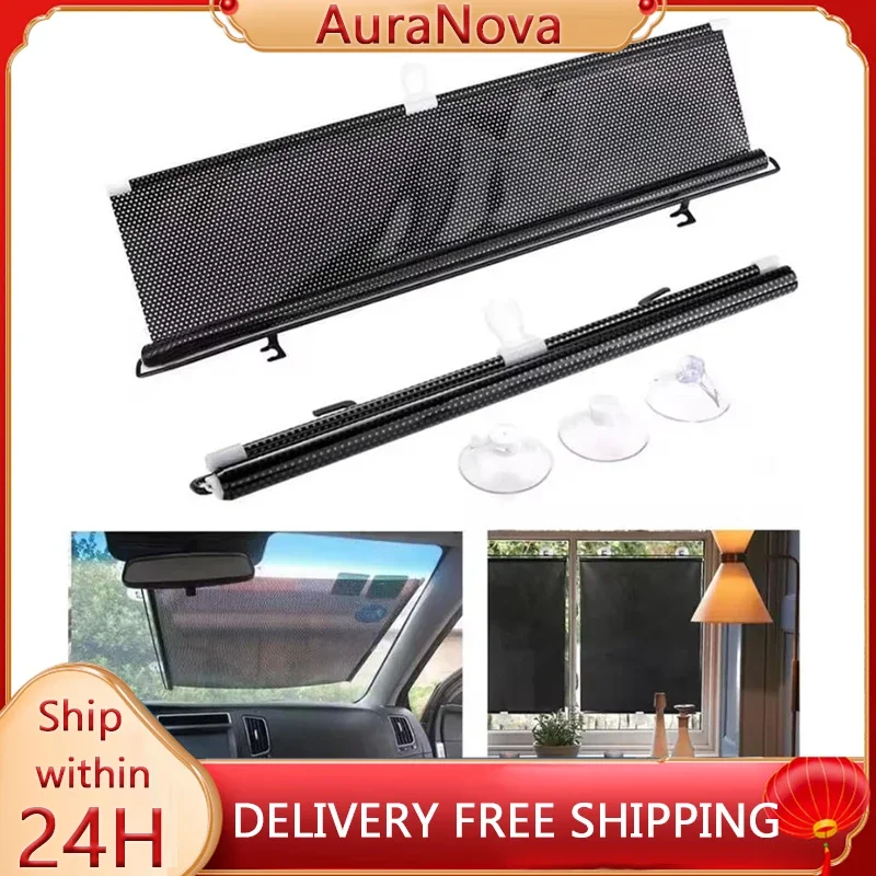Car Window Roller Blinds Sun Shade Visor Baby Interior UV Protection Mesh UV Protection