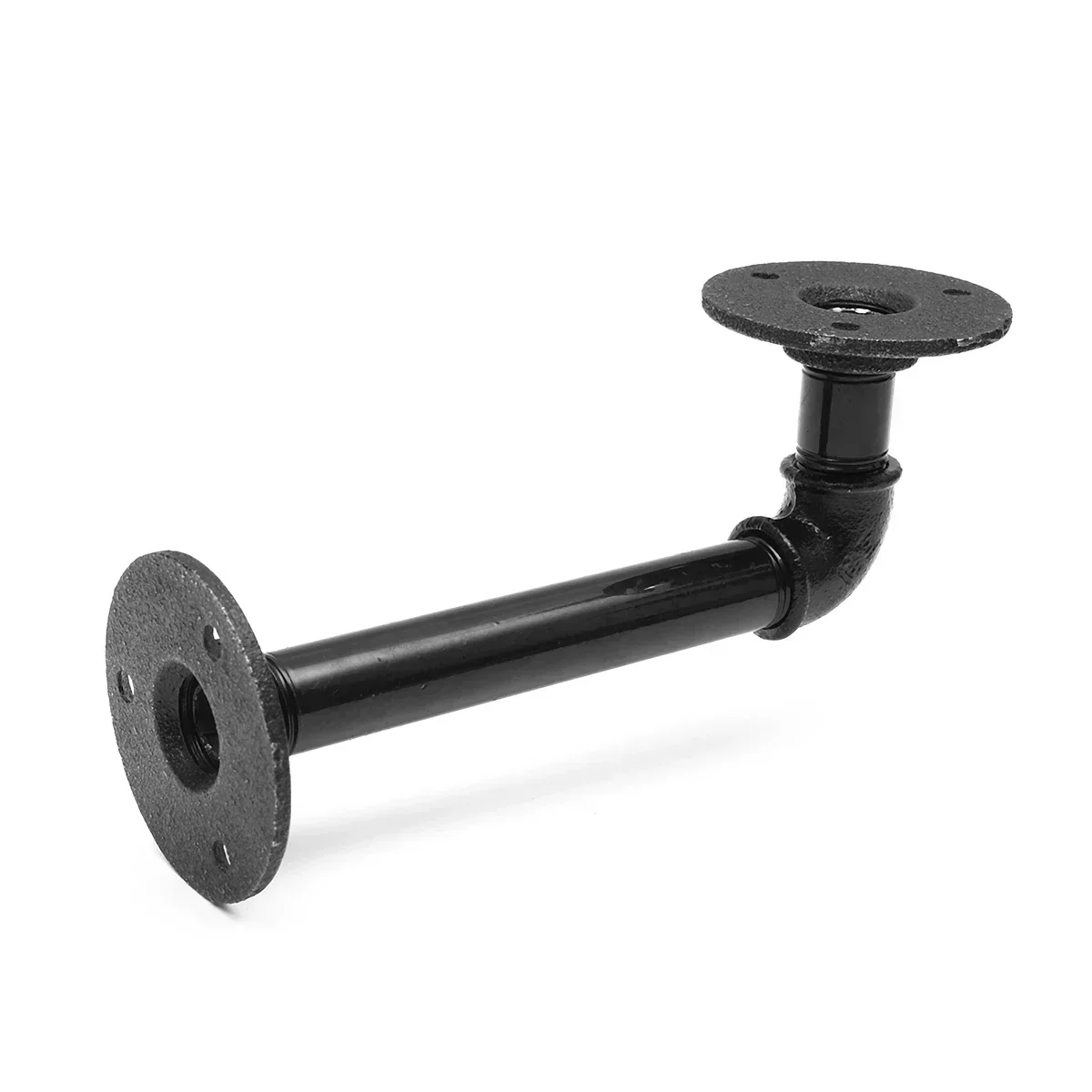 Bracket Wall Floating Shelf Vintage Retro Black Iron Industrial Pipe Shelf Bracket Holder Home Decor Storage Holder 1pcs