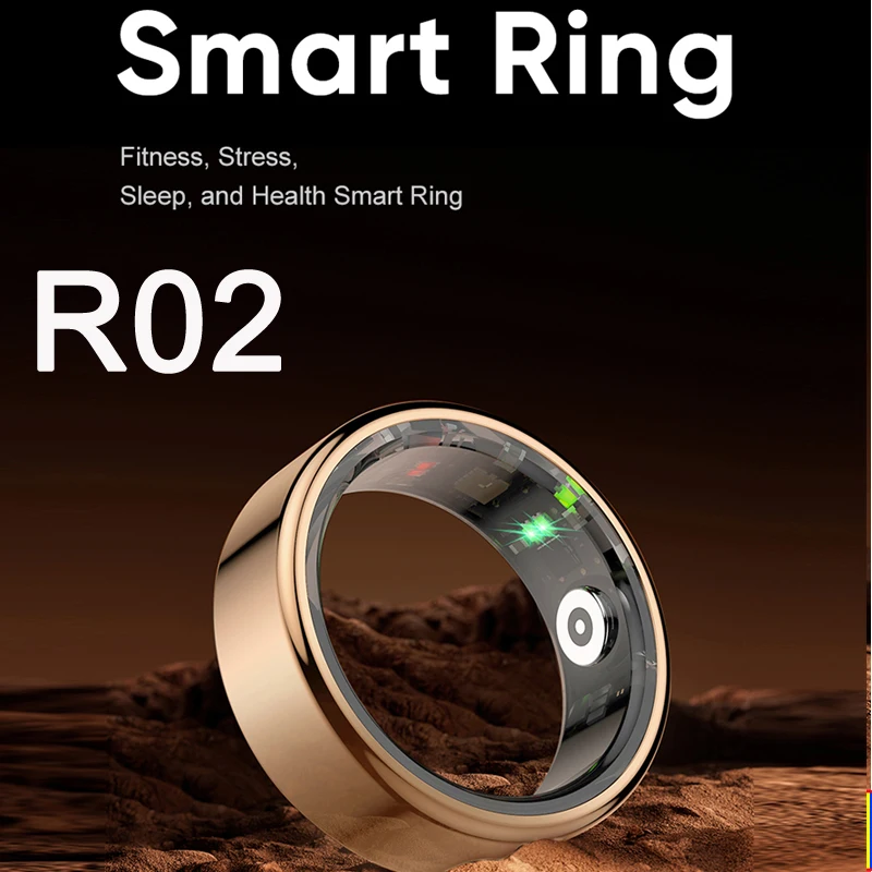 R02 Smart Ring 5ATM Wasserdicht Herzfrequenz Monitor Blut Sauerstoff Edelstahl Mode Multi-sport Modi Frauen Männer Festival geschenke