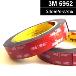 3M VHB 5952 Double Sided Acrylic Foam Adhesive Tape Heavy Duty Mounting Tape Choose Wide 33meter/roll 1.1mm thickness