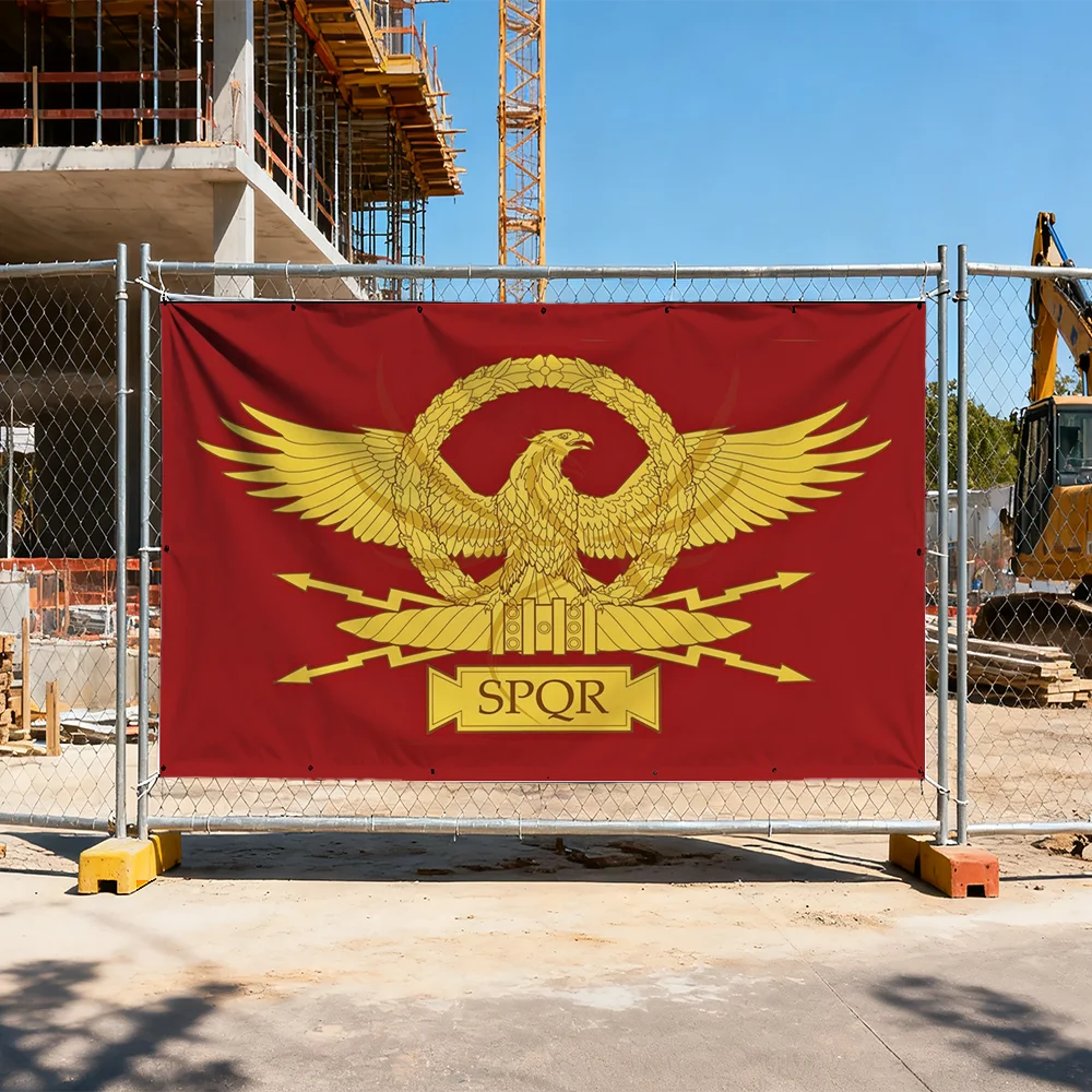 FLAGap 90x150cm Roman Empire Senate People Of Rome Eagle Spqr FlagThere is an eagle on a red background With 2 buckles
