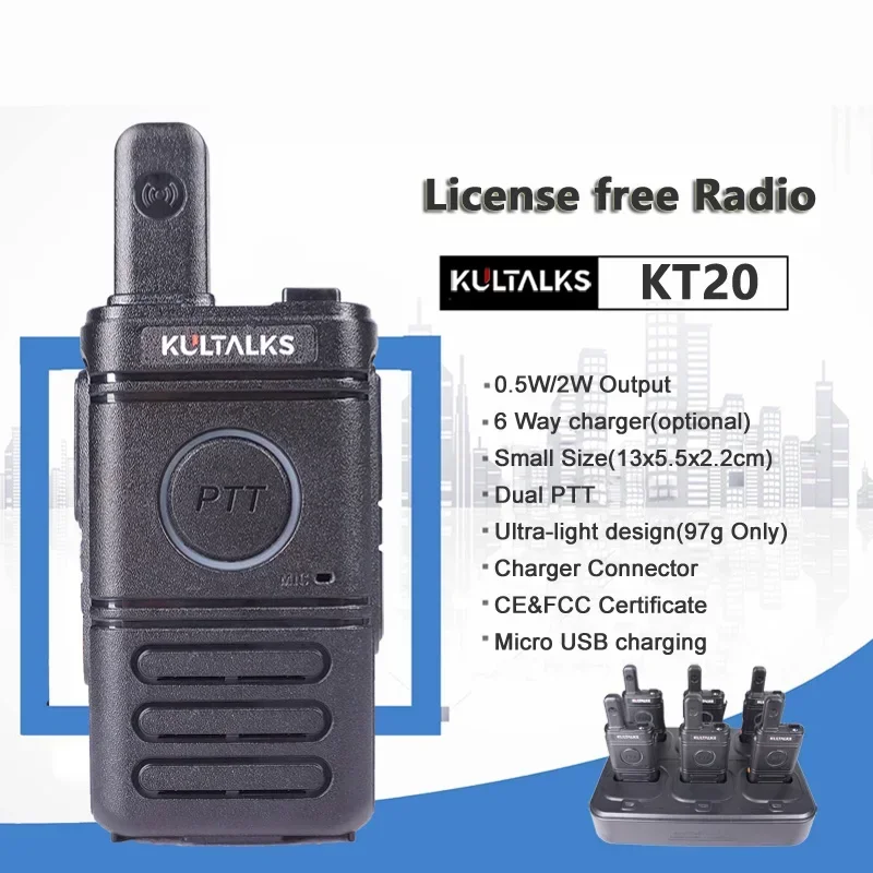 KUltalks CE FCC KT20 Pmr446 Kt20 短距離屋内トランシーバー 6 ピースウェイター KU1048
