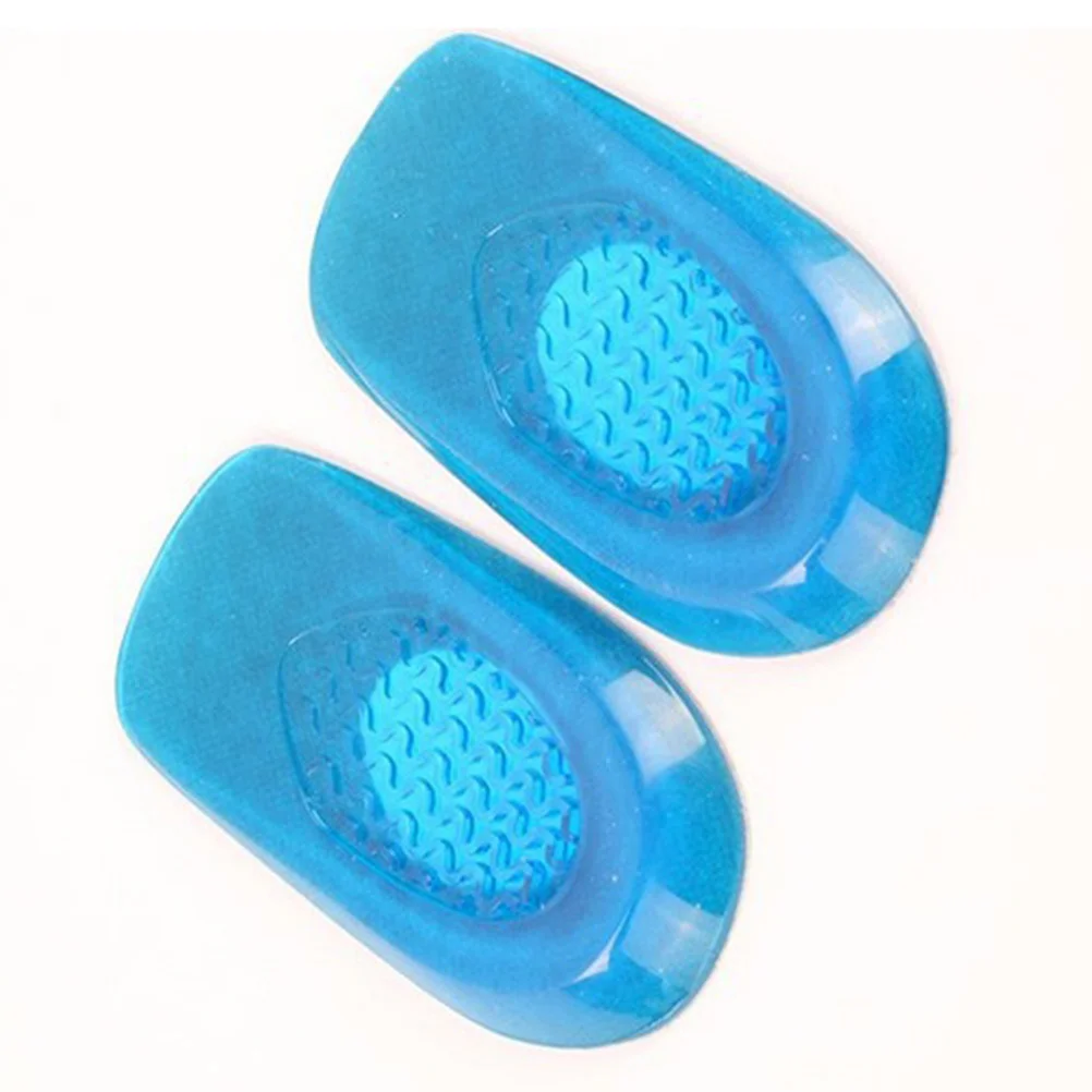 충격 흡수 하프 패드 힐 통증 완화 패드, 탄성 젤 힐 안창, 남녀 공용, 다크 블루 L 40-46, 1 쌍