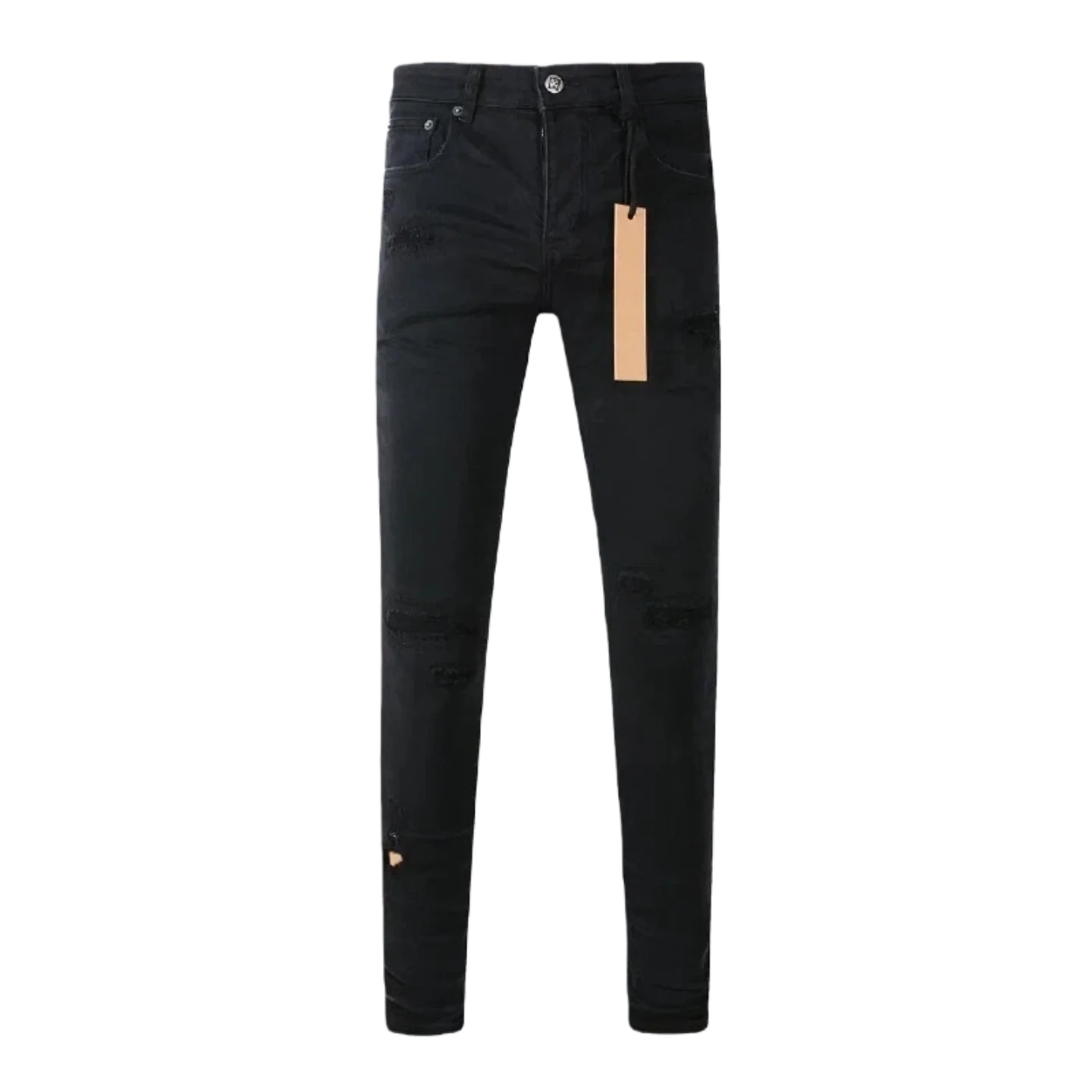 

Высококачественные чёрные джинсы. Мужские зауженные джинсы. Вышитые буквы. Застёжка на пуговицах. Стиль High Street. Процесс водной стирки.