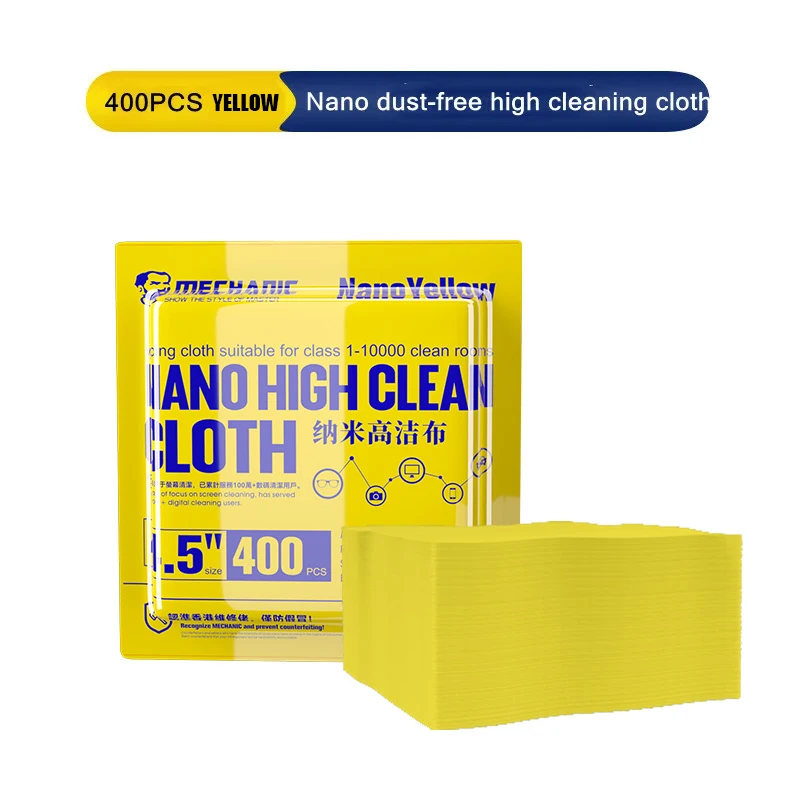 

MECHANIC 4.5" 400 PCS Nano Anti-static Dust-Free Cloth Wiper High Cleaning Non Dust Tool for Precision Instrument Clean