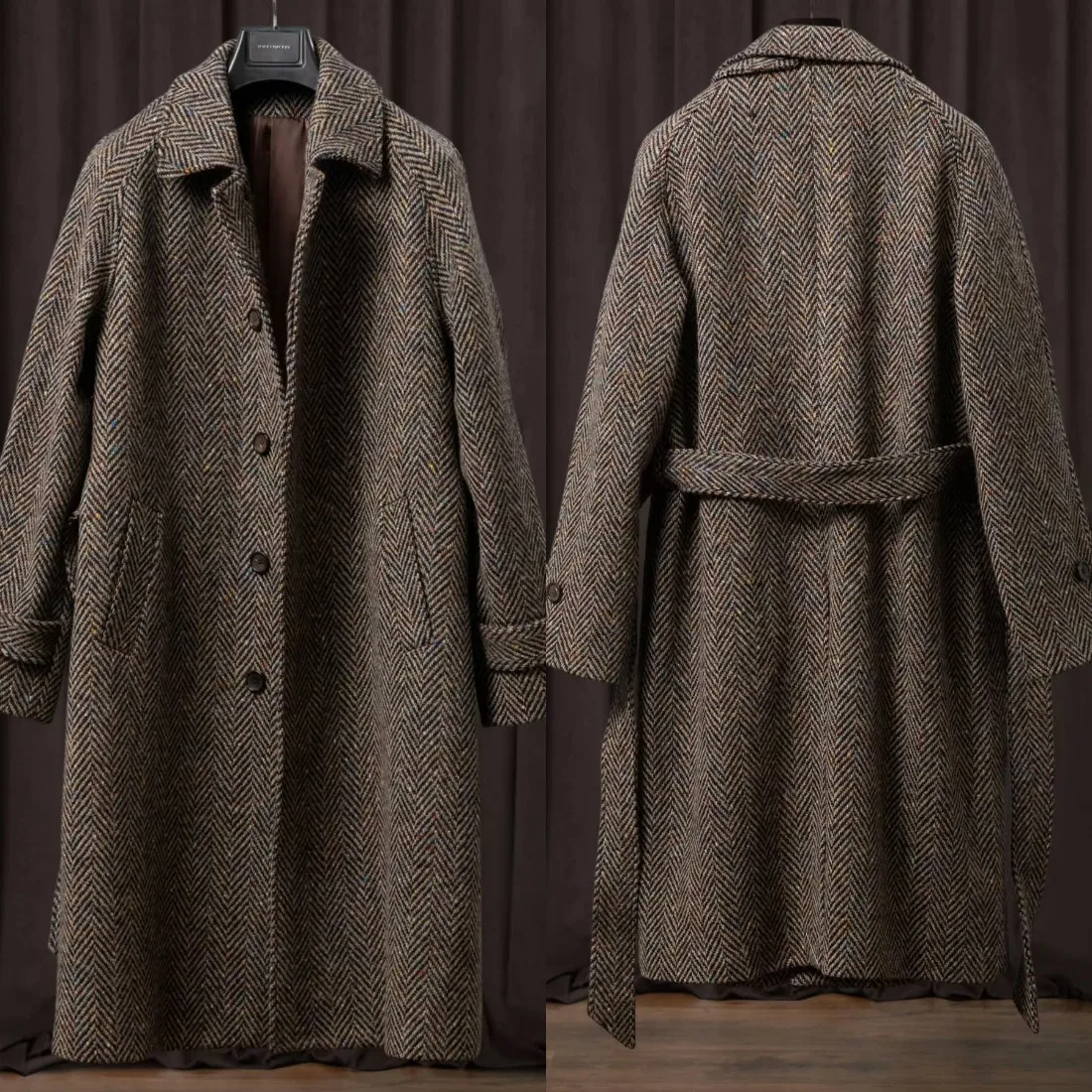 Business Men Suit Overcoat Winter Warm Herringbone Woolen cloth Office Party Prom Blazer Formal Causal Costume Homme Customized