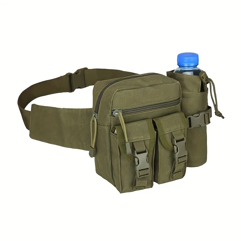 Men's/women's Outdoor Multi-function Sports Fanny Pack Oxford Cloth Naughty Tactical Kettle Fanny Pack Waterproof Casual Hip Bag