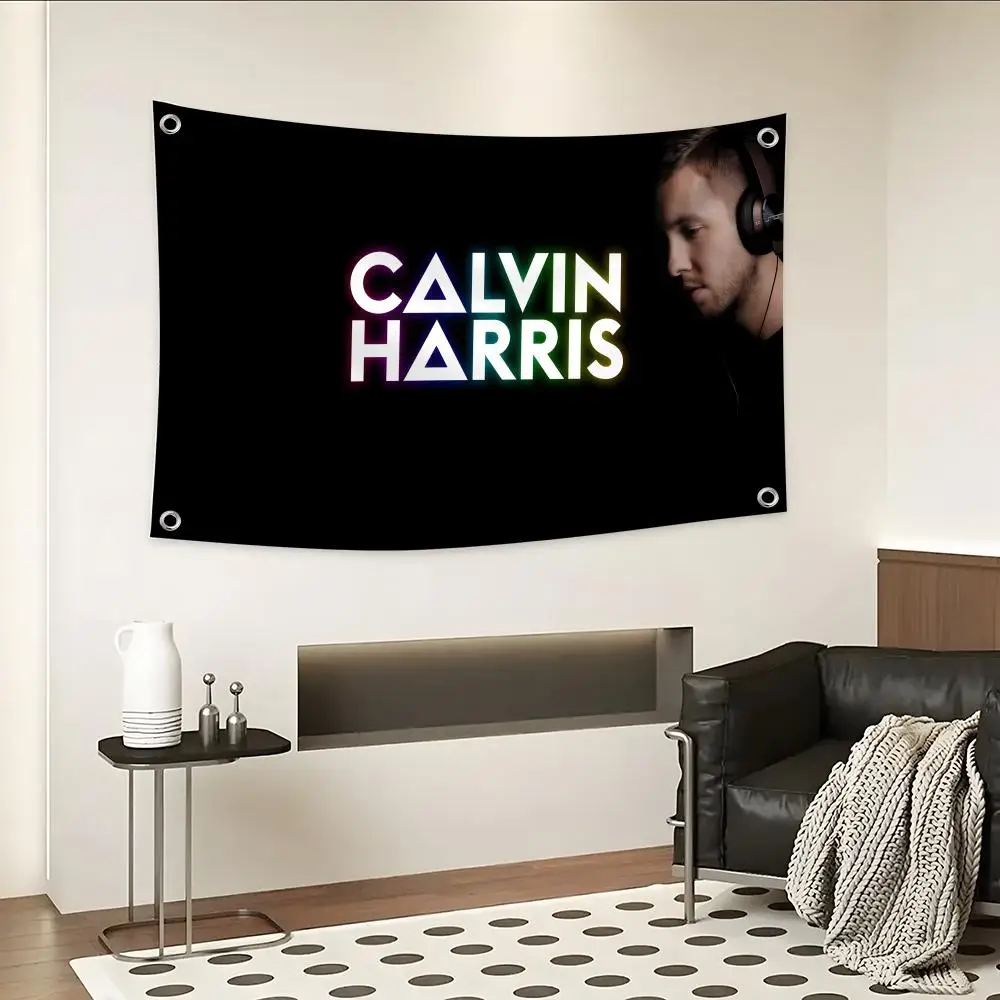 Electropop C-Calvin H-Harris Flags Custom Camping Outdoor Garden room Decor Backdrops Wall Art Family Gifts