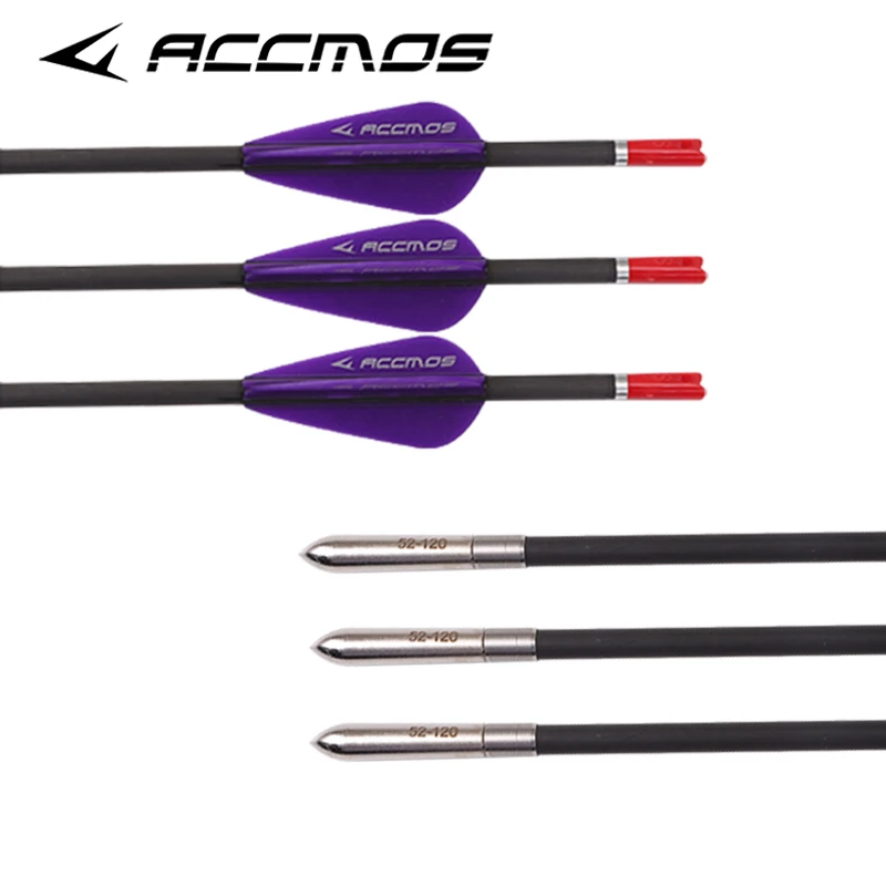 6/12pcs Carbon Arrow ID 3.2mm 30inch Spine 350 400 500 600 700 800 900 1000 +-0.009\